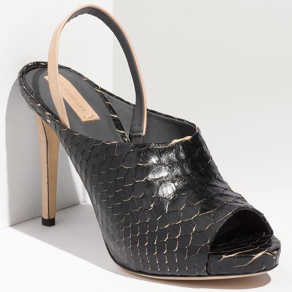 Reed Krakoff Shoes - Reed Krakoff Black Python Slingback Mule 40 NWT